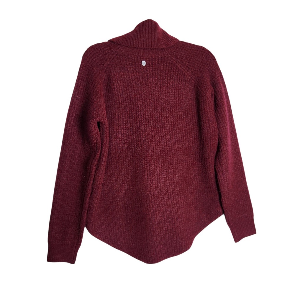 Kuhl Lea Pullover Sweater Womens Medium Burgundy Waffle Knit Turtleneck